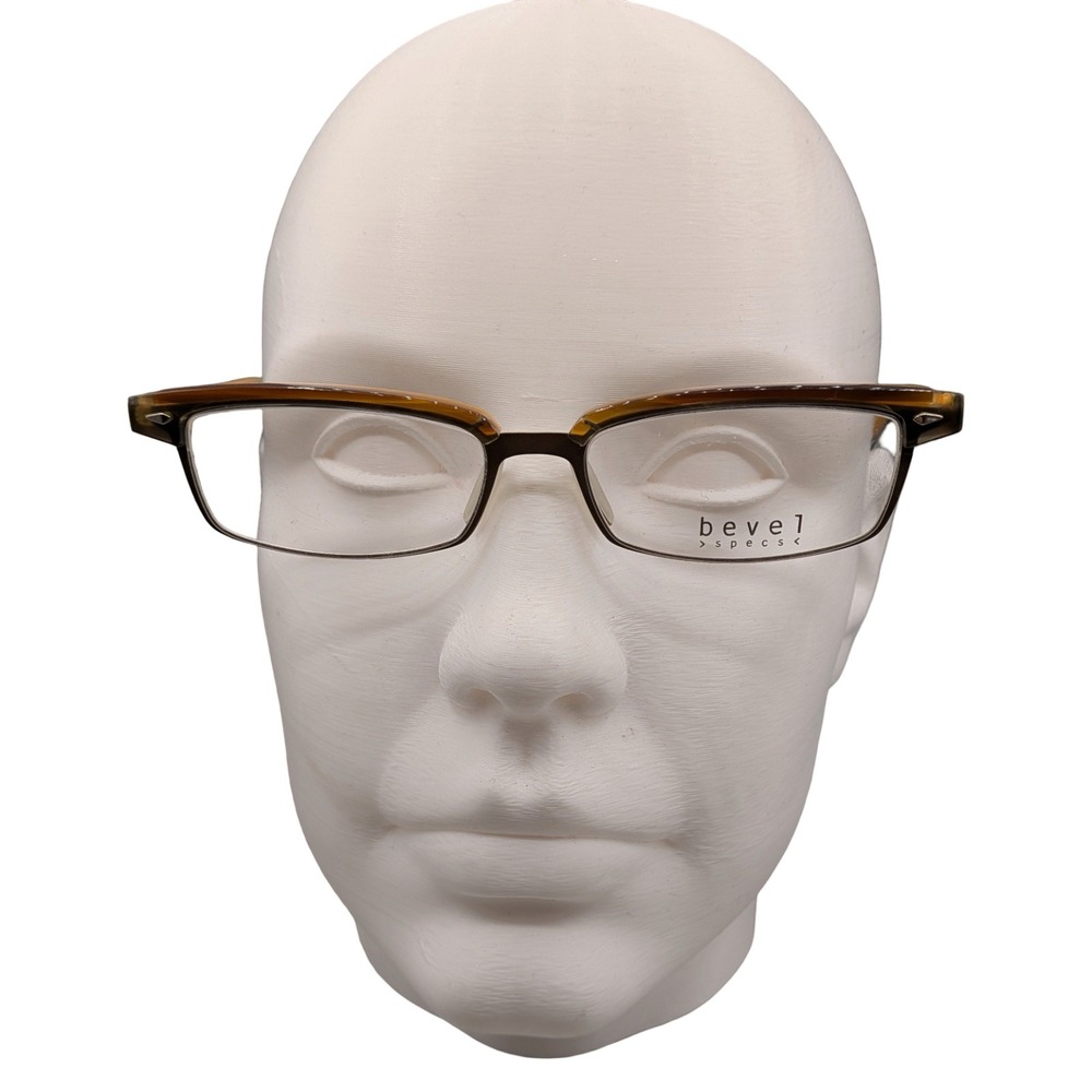 Bevel Specs 2507 All In Eyeglasses Brown Amber Rectangular Frames Japan 52-16
